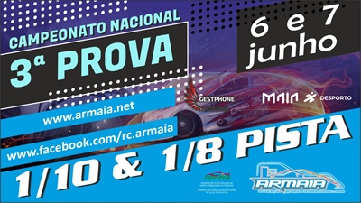3ª Prova do Campeonato Nacional 1/10 200 e 1/8 Pista